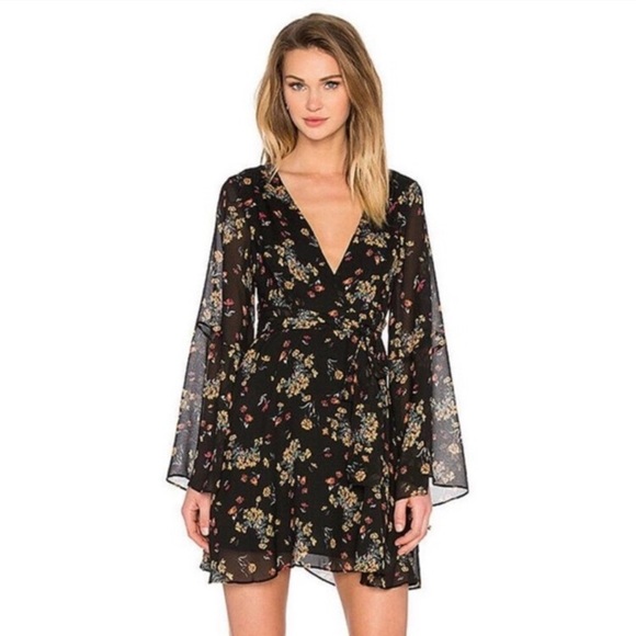 ❤️Free People Lilou Floral Chiffon Dress Waist Tie XS - Picture 1 of 9